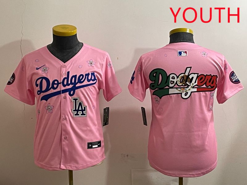 Youth Los Angeles Dodgers Blank Pink Sakura Edition 2025 Nike MLB Jersey style 12